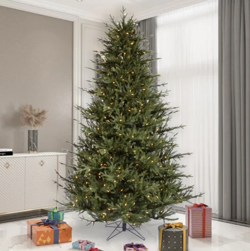 Outlet Rebrilliant 8' 6" H Green Realistic Artificial Fir Christmas Tree With 1000 Lights Led Lights
