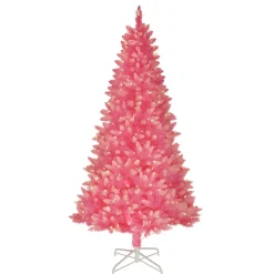 Hot The Holiday Aisle 6' 5" H Pink Realistic Artificial Spruce Flocked/Frosted Christmas Tree With 300 Incandescent Steady/Constant Lights