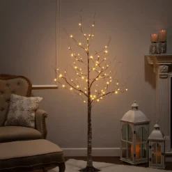 Sale Greyleigh 5' 6" H Slender Brown Pine Christmas Tree With 88 Led Lights