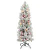Best Sale The Holiday Aisle 4' 5'' H Slender White Pine Christmas Tree With 100 Lights