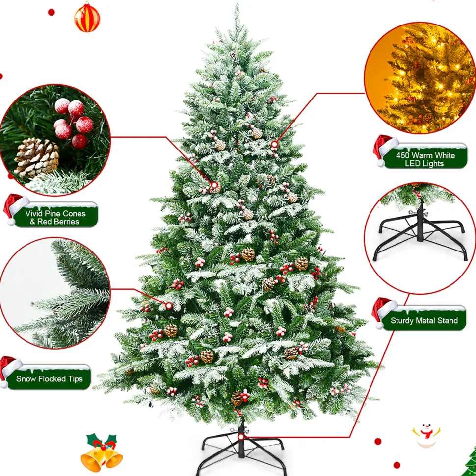 Best Sale The Holiday Aisle 6.5' Black Pine Artificial Christmas Tree With 450