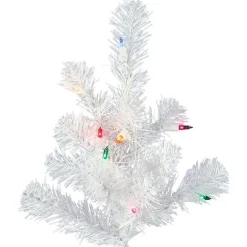 Cheap Hashtag Home 3' Crystal White Spruce Artificial Christmas Tree With 50 Multi-Colored Lights With Stand