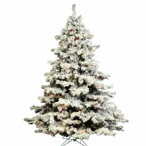 Best Vickerman 4.5' Flocked Alaskan Artificial Christmas Tree With Multi Dura Lights