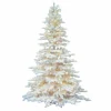 Shop Vickerman 6.5' Flocked White Spruce Full Artificial Christmas Tree With Led Clear Light