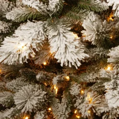 Shop Mercury Row 7.5' Frosted Green Pine Artificial Christmas Tree With 650 Clear/White Lights