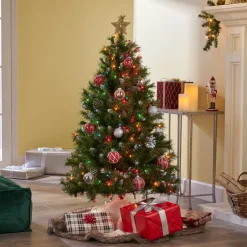 Clearance The Holiday Aisle 4.5' Frosted Green Spruce Artificial Christmas Tree With 200 Multi-Colored Lights