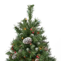 Clearance The Holiday Aisle 4.5' Frosted Green Spruce Artificial Christmas Tree With 200 Multi-Colored Lights