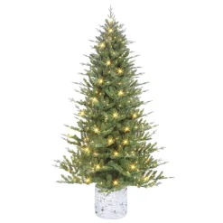 Sale The Holiday Aisle 7.5 Ft Pe/Pvc Potted Tree, 1534 Tips, 450 Ul Clear Incandescent Lights