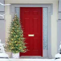 Sale The Holiday Aisle 7.5 Ft Pe/Pvc Potted Tree, 1534 Tips, 450 Ul Clear Incandescent Lights