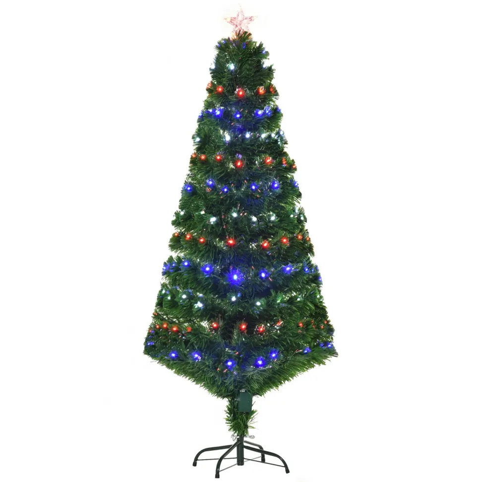 Hot The Holiday Aisle 5' Green Artificial Christmas Tree With 180 Multi-Colored Lights