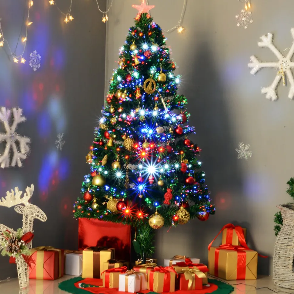 Hot The Holiday Aisle 5' Green Artificial Christmas Tree With 180 Multi-Colored Lights