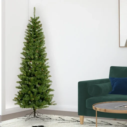 Flash Sale The Holiday Aisle 6.5' Green Artificial Christmas Tree With 250 Multicolored Lights With Stand