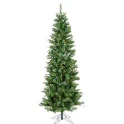 Shop The Holiday Aisle 7.5' Green Artificial Christmas Tree With Multi-Colored Led Lights With Stand