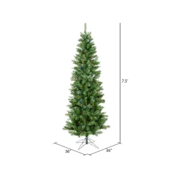 Shop The Holiday Aisle 7.5' Green Artificial Christmas Tree With Multi-Colored Led Lights With Stand