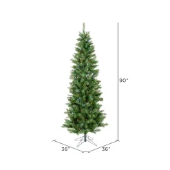 Shop The Holiday Aisle 7.5' Green Artificial Christmas Tree With Multi-Colored Led Lights With Stand