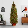 Fashion Three Posts 6' Green Artificial Pine Christmas Tree With 200 Lights And Pinecones/Berries