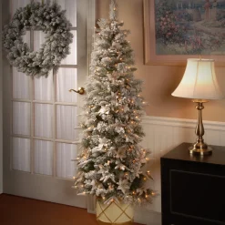 Best Sale Three Posts 6' Green Fir Artificial Flocked/Frosted Christmas Tree With 200 Lights