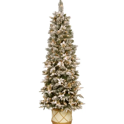 Best Sale Three Posts 6' Green Fir Artificial Flocked/Frosted Christmas Tree With 200 Lights