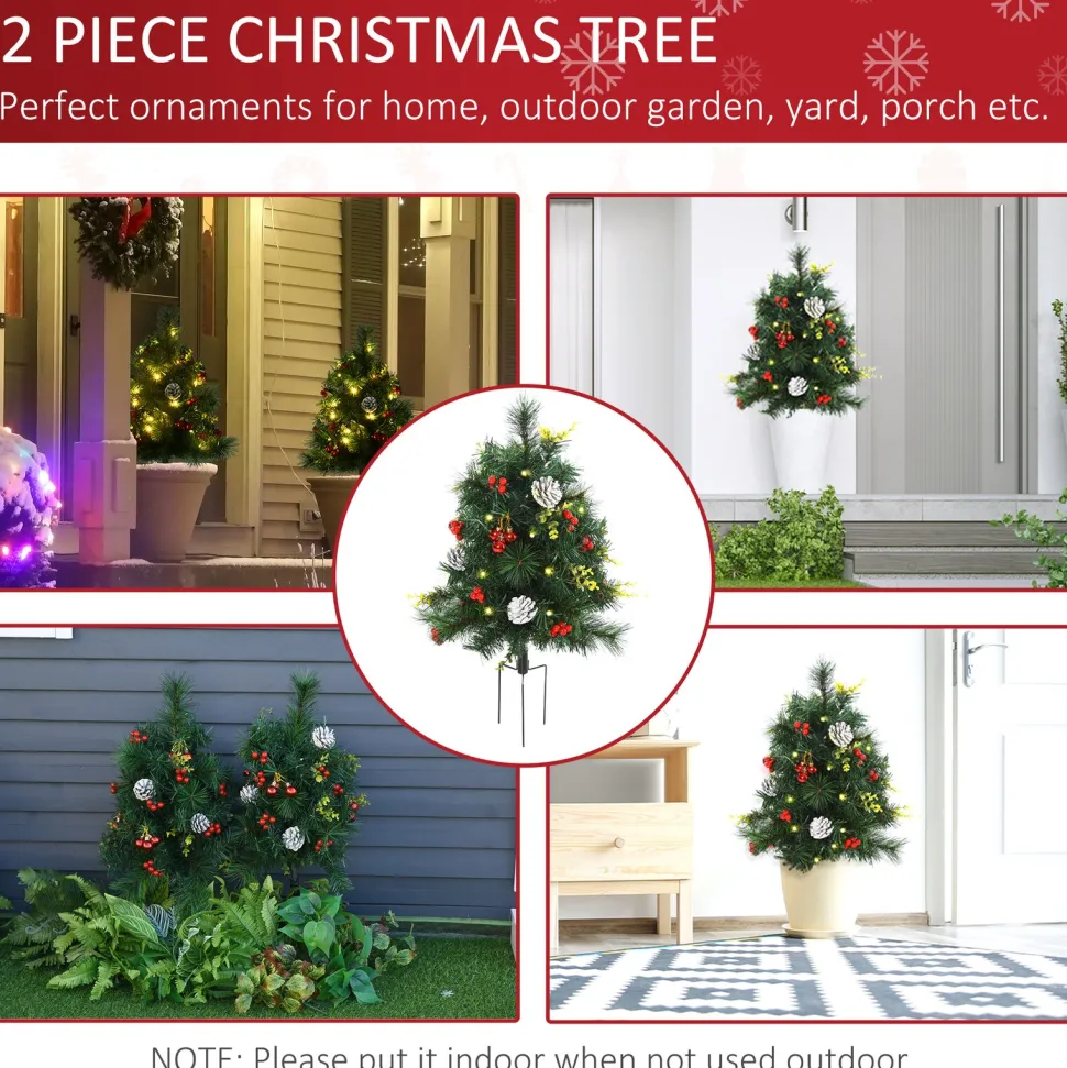 Discount The Holiday Aisle 2' Green Pine Artificial Christmas Tree With 24 Clear & White Lights