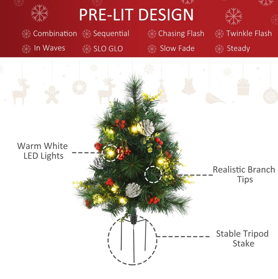 Discount The Holiday Aisle 2' Green Pine Artificial Christmas Tree With 24 Clear & White Lights