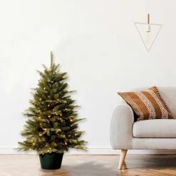 Discount Andover Mills 3' Green Pine Artificial Christmas Tree With 100 Clear Lights