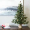 Store Steelside 3' Green Pine Artificial Christmas Tree With 50 Clear/White Lights With Stand