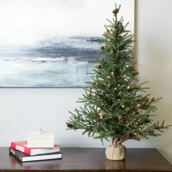 Store Steelside 3' Green Pine Artificial Christmas Tree With 50 Clear/White Lights With Stand