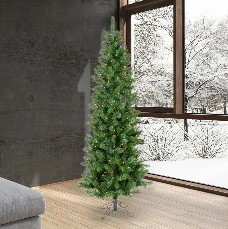 Cheap The Holiday Aisle 6.5' Green Pine Artificial Christmas Tree With 200 Multicolored