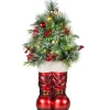 New The Holiday Aisle 3.3' Green Pine Artificial Christmas Tree With Clear/White Lights
