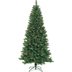 Best Sale The Holiday Aisle 7' Green Pine Artificial Christmas Tree With 350 Warm Colored Lights