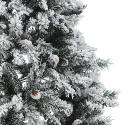 Best The Holiday Aisle 7' Green Pine Flocked Christmas Tree With 350 Led Lights