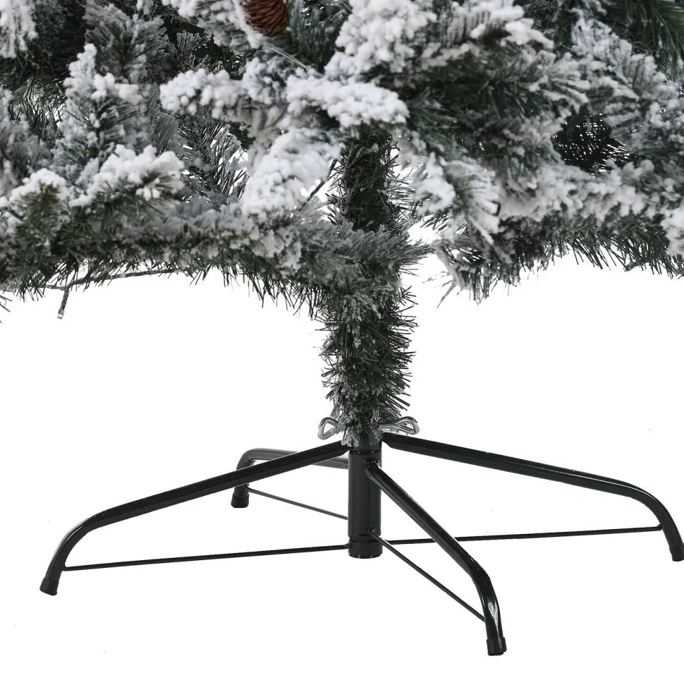 Best The Holiday Aisle 7' Green Pine Flocked Christmas Tree With 350 Led Lights