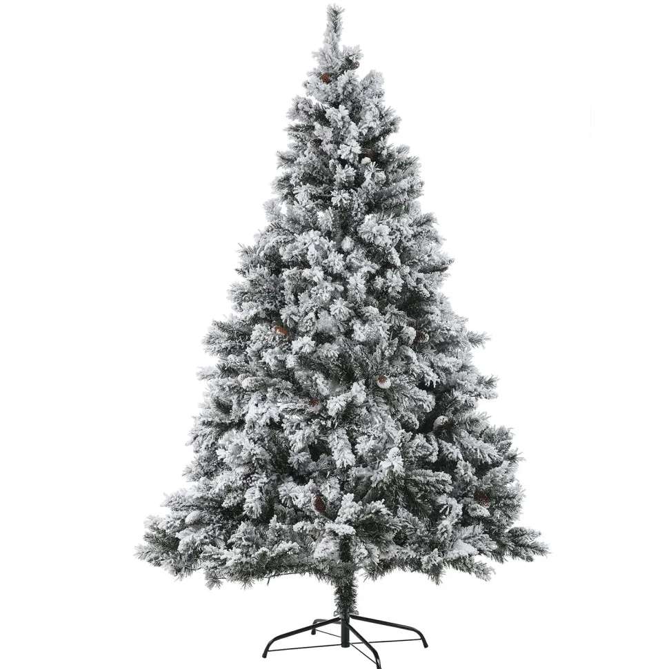 Best The Holiday Aisle 7' Green Pine Flocked Christmas Tree With 350 Led Lights