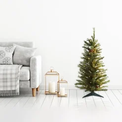 Flash Sale The Holiday Aisle 3' Green Pine Trees Artificial Christmas Tree With 100 Clear Lights