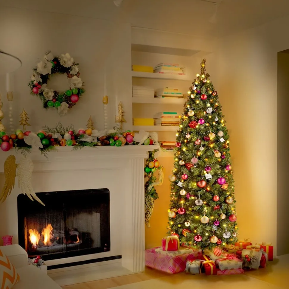 New The Holiday Aisle 7.5' Green Spruce Artificial Christmas Tree With 350 Clear/White Lights