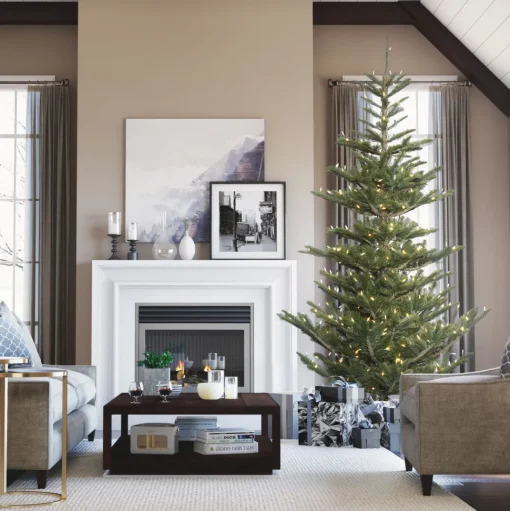 Store The Holiday Aisle 7.5' Green Spruce Artificial Christmas Tree With 400 Clear Lights With Stand
