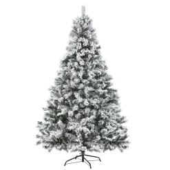 Store The Holiday Aisle 7' Green Spruce Flocked Christmas Tree With 350 Led Lights