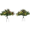 Cheap The Holiday Aisle 4'5" H Extra Full Green Realistic Pine Christmas Tree With 24 Led Lights And Pinecones