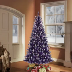 Best The Holiday Aisle 6.5' H Full Purple Artificial Spruce Cashmere Christmas Tree With 300 Lights