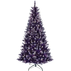 Best The Holiday Aisle 6.5' H Full Purple Artificial Spruce Cashmere Christmas Tree With 300 Lights