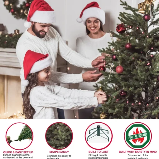 Best The Holiday Aisle 6'6" H Green Fir Christmas Tree With 400 Lights