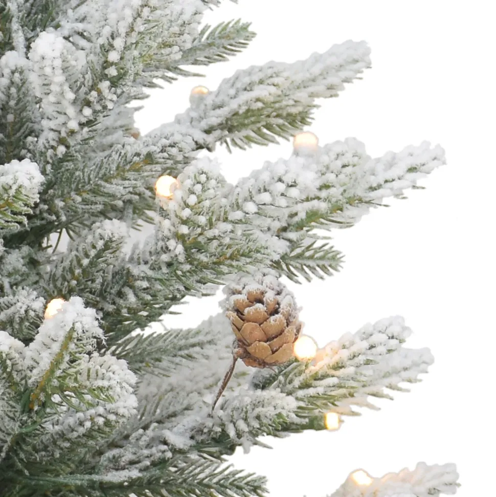 Outlet The Holiday Aisle 2' H Green Most Realistic Artificial Pine Frosted Christmas Tree With 35 Led Lights And Pinecones