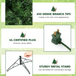 Online The Holiday Aisle 7' H Green Pine Cashmere Christmas Tree With 150 Mini Incandescent Lights