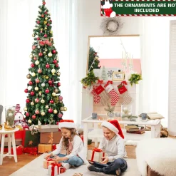 Online The Holiday Aisle 7' H Green Pine Cashmere Christmas Tree With 150 Mini Incandescent Lights