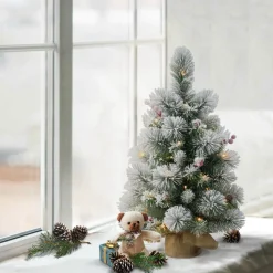 Outlet The Holiday Aisle 2' H Green Pine Frosted Christmas Tree With 35 Led Lights