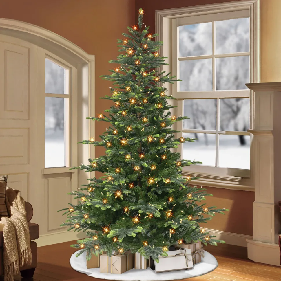Best The Holiday Aisle 90" H Green Pvc & Pe Blend Fir Christmas Tree With 600 Led Color Changing/Combination Lights