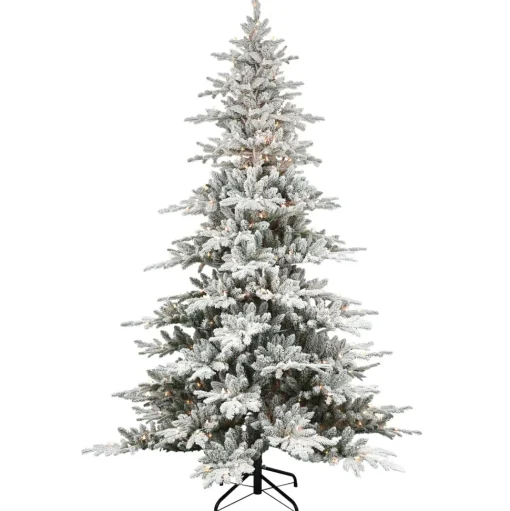 Best Sale The Holiday Aisle 78" H Green Pvc & Pe Blend Fir Flocked/Frosted Christmas Tree With 350 Lights