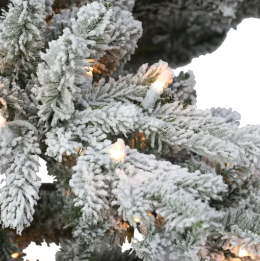 Best Sale The Holiday Aisle 78" H Green Pvc & Pe Blend Fir Flocked/Frosted Christmas Tree With 350 Lights