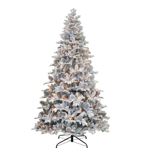 Cheap The Holiday Aisle 7'6" H Green Realistic Artificial Pine Frosted Christmas Tree With 450 Lights