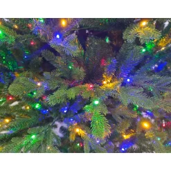 New Christmas Time 6'5" H Green Realistic Artificial Pine Christmas Tree With 500 Led Color Changing Lights